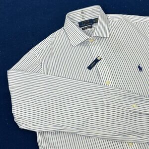 Polo Ralph Lauren Dress Shirt Mens 15 1/2 34-35 White Slim Fit Easy Care NEW